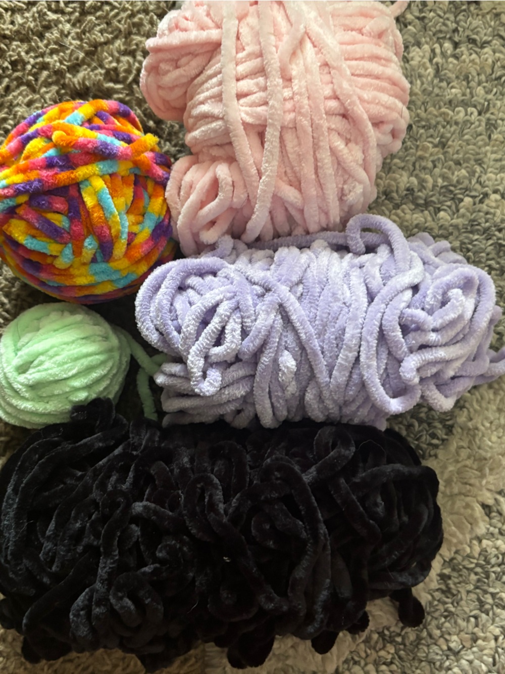 Juicy Couture Pale Pink Luxe Velour leftover yarn